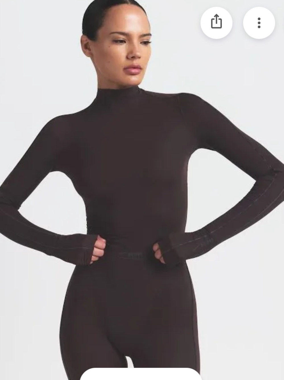 NikeSKMS NWT Weightless Long Sleeve Mock Neck - Dark Roast - Picture 2 of 7